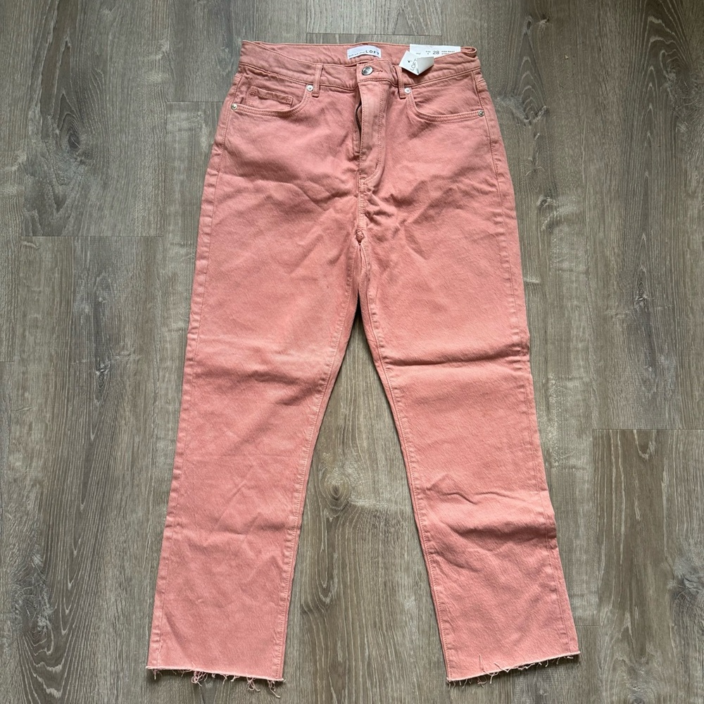 NWT LOFT light pink wide leg capris